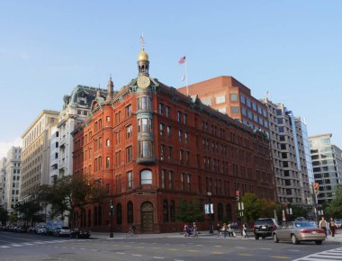 Washington, D.C. ABD- Eylül 2017: Washington, D.C.'de Pennsylvania Bulvarı boyunca binaların cephesi.