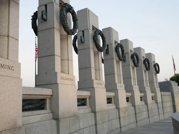 Washington Usa Září 2017 Řady Kamenných Památníků Názvy Různých Států — Stock fotografie