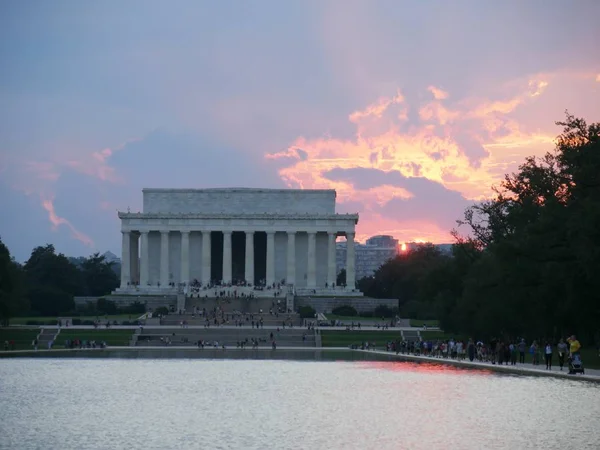 Washington Eua Setembro 2017 Lincoln Memorial Com Lindo Pôr Sol — Fotografia de Stock