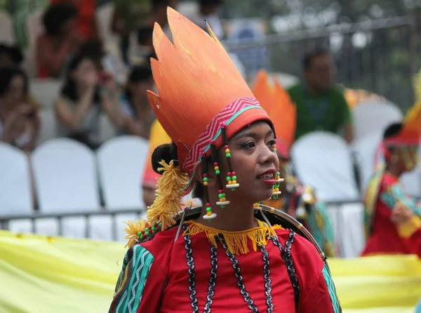 Davao City Filipinler Ağustos 2014 Tam Kostüm Başlık Bir Kadın — Stok fotoğraf