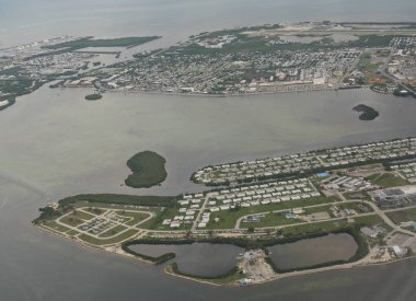 Key West, havadan görünüm. Key West Florida boğazında bir adadır.