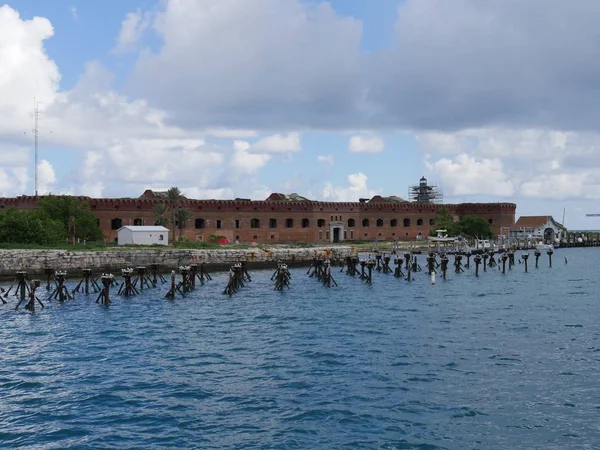 Amplia Vista Del Histórico Fuerte Jefferson Parque Nacional Dry Tortugas — Foto de Stock