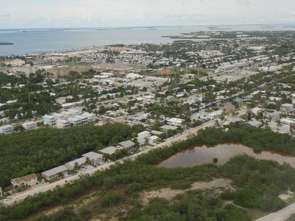 Vista Aérea Key West Florida Vista Desde Una Ventana Avión — Foto de Stock