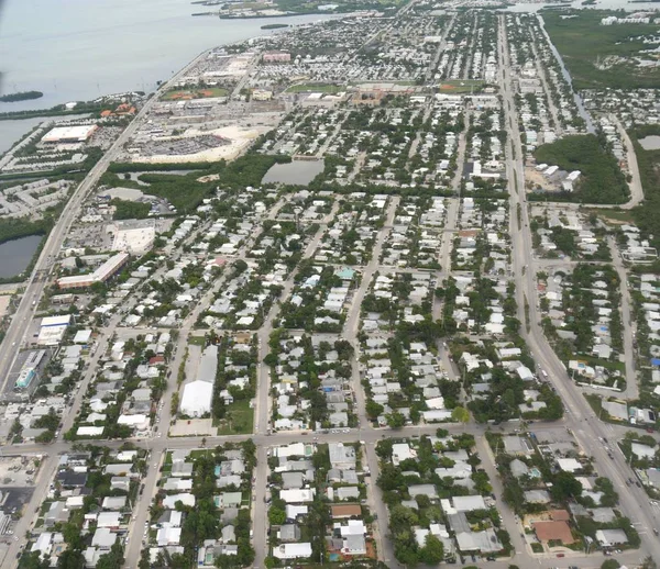 Μεσαίο Κοντινό Εναέρια Θέα Του Key West Φλόριντα Τον Ωκεανό — Φωτογραφία Αρχείου