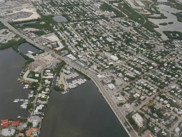 Foto Aérea Key West Florida Vista Desde Ventana Avión — Foto de Stock