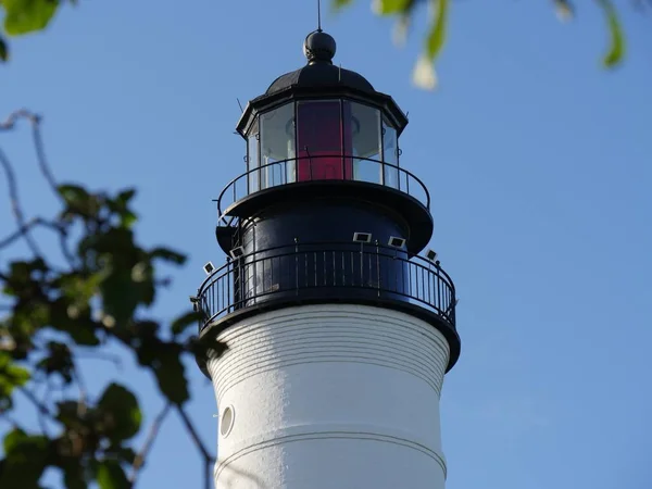 Övre Delen Den Historiska Key West Lighthouse Florida — Stockfoto