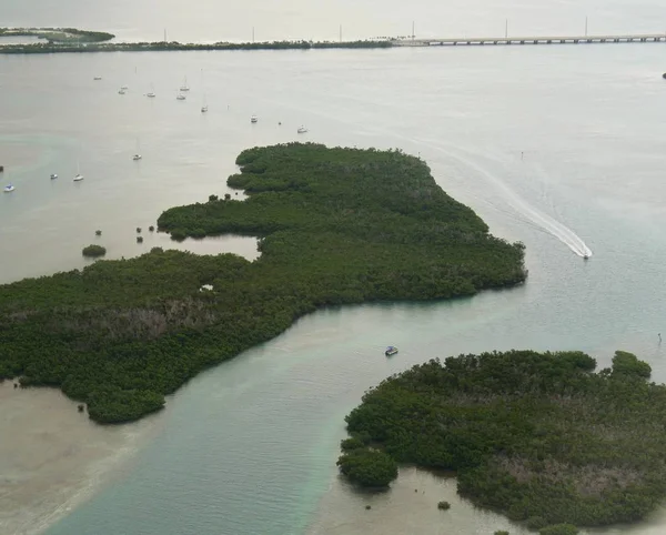Vista Aérea Los Cayos Florida Con Carretera Estados Unidos Fondo — Foto de Stock