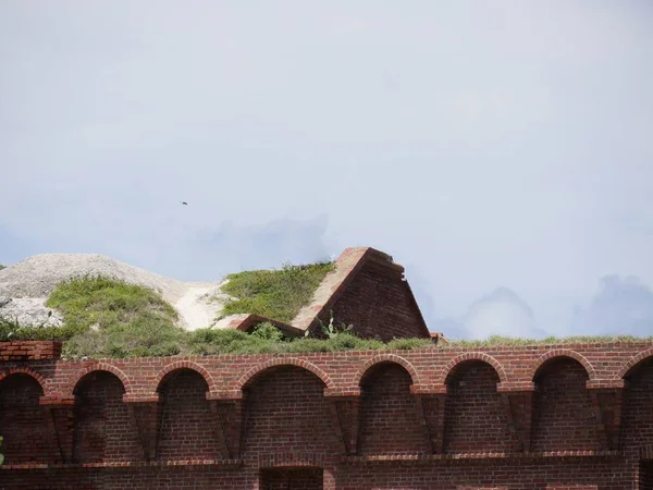 Topdeel Van Fort Jefferson Een Historisch Ilitair Fort Het Dry — Stockfoto