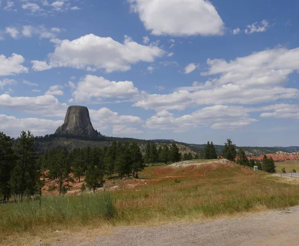 Amplia Vista Torre Del Diablo Wyoming Primer Monumento Nacional Estados — Foto de Stock