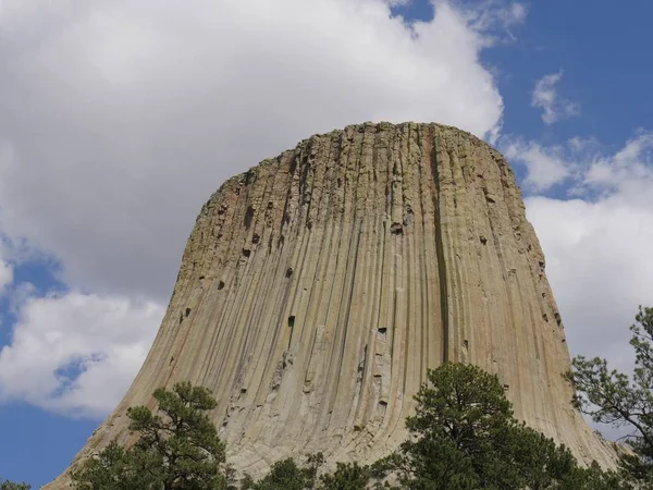 Recortado Hacia Arriba Torre Del Diablo Wyoming Primer Monumento Nacional — Foto de Stock