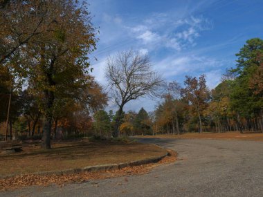 Wilburton, Oklahoma 'daki Hırsızlar Mağarası' nda sonbahar renklerinin esintisi. 