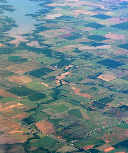 Veduta Aerea Terreni Agricoli Tentacolare Rotta Verso Dallas Texas — Foto Stock