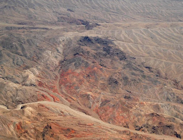 Veduta Aerea Dei Canyon Dessert Nevada Vista Dal Finestrino Aeroplano — Foto Stock