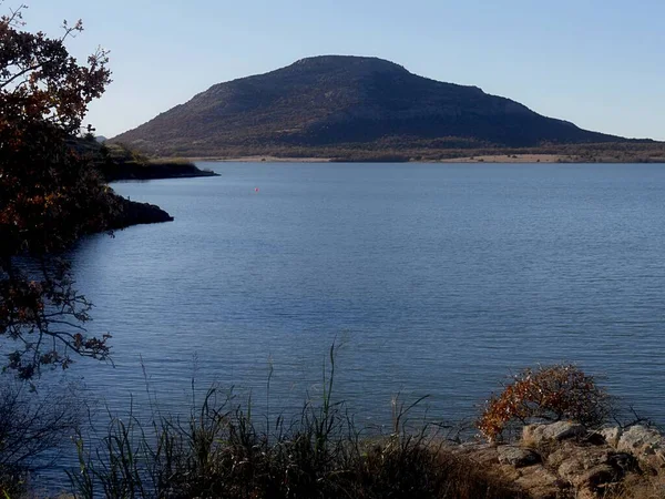 Scenic View Lake Lawtonka 464 Foot Scott Background Comanche County — Stock Photo, Image