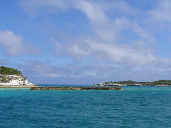 Διάσπαρτα Νησιά Και Νησίδες Στο Exuma Cays Ένας Δημοφιλής Τουριστικός — Φωτογραφία Αρχείου