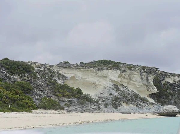Zbliżenie Klifów Głazów Jednym Dla Wysp Exuma Cays Bahamy — Zdjęcie stockowe