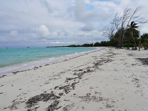 Playa Arena Blanca Con Aguas Azules Claras Una Isla Tropical — Foto de Stock