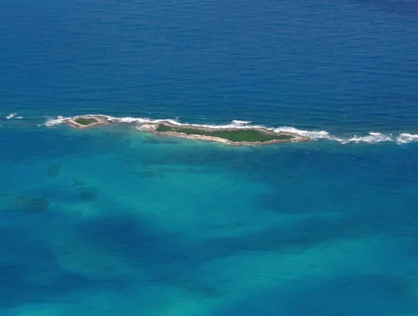 Vista Aérea Una Franja Isla Los Cayos Del Exuma Bahamas — Foto de Stock