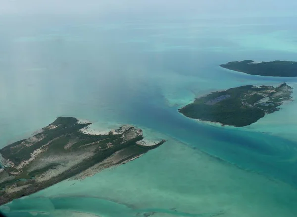 Hermoso Desenfoque Islas Más Grandes Exuma Cays Bahamas Visto Desde — Foto de Stock