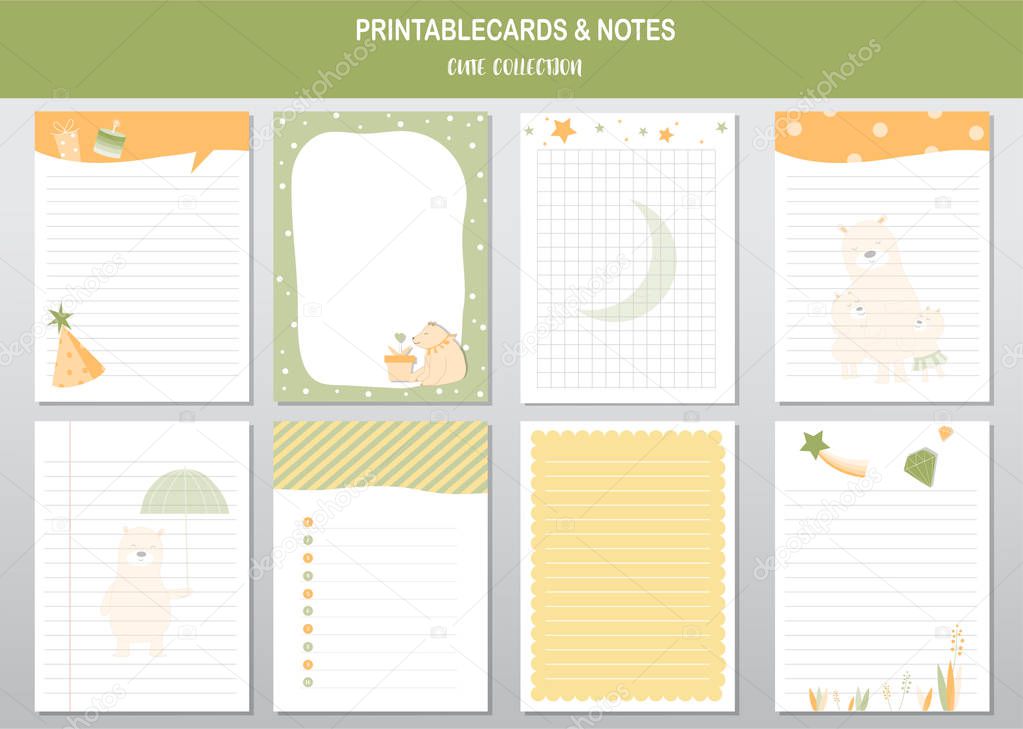 Set of animals and cute vector cards,bears,baby shower,printable,  tags,cards,templates,Notes, Stickers, Labels,Scrap booking, Congratulations, Invitations,Vector illustrations