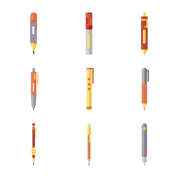 Set Aus Lacksymbolen Stift Vektorillustration — Stockvektor