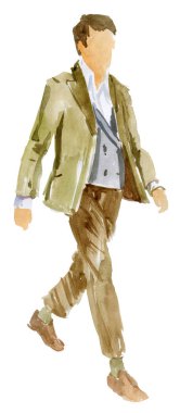 Rahat kıyafetler içinde yürüyen adam