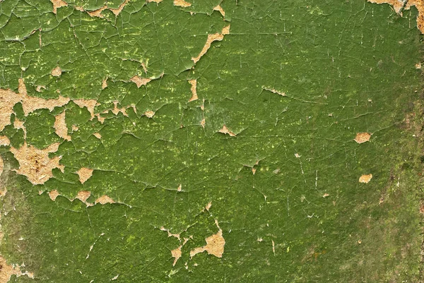 Textura Starého Dřeva Popraskanou Zelenou Barvou — Stock fotografie