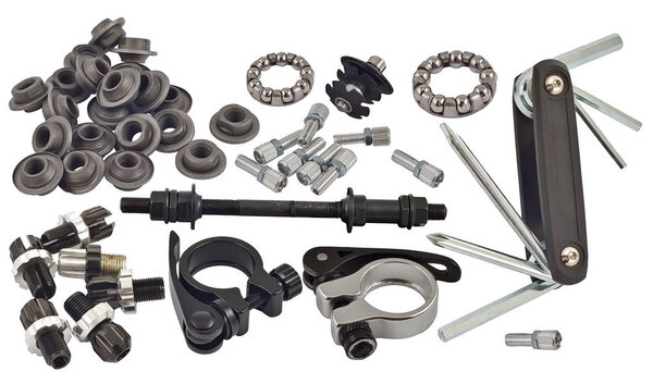 spare parts on a isolated white background