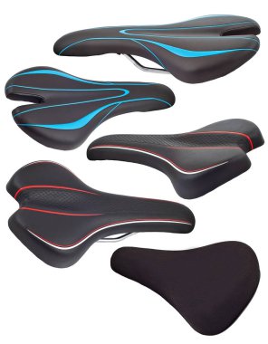 farklı koltuk Bisiklet kümesi üzerinde beyaz bir arka plan izole