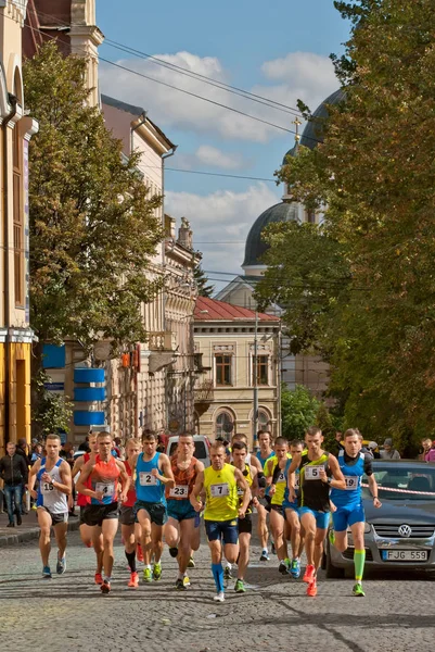 Chernivtsi Ukraine Setembro Atletas Que Participam Campeonato Ucrânia Uma Corrida — Fotografia de Stock