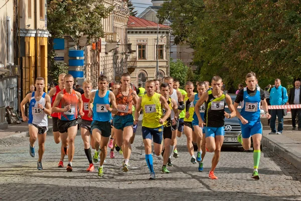 Chernivtsi Ukraine Setembro Atletas Que Participam Campeonato Ucrânia Uma Corrida — Fotografia de Stock