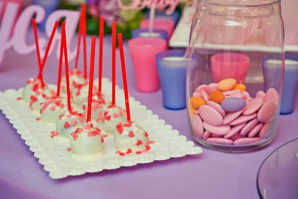 Ein Buffet Mit Süßigkeiten Auf Dem Tisch Restaurant — Stockfoto