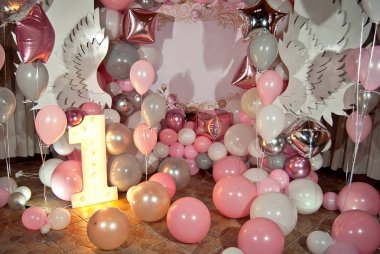 balonları dekoratif fotoğraf küre. Çocuklar için tatil bölgesi.