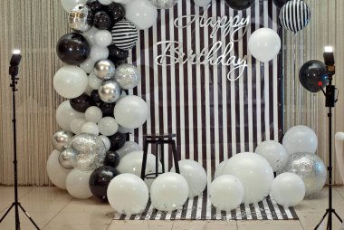 balonları dekoratif fotoğraf küre. Çocuklar için tatil bölgesi.