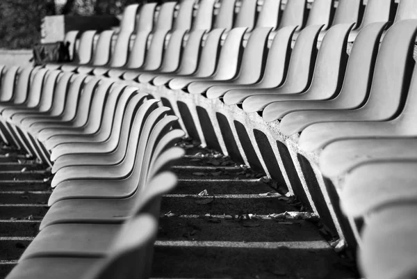 Sillas Plástico Para Los Aficionados Estadio — Foto de Stock