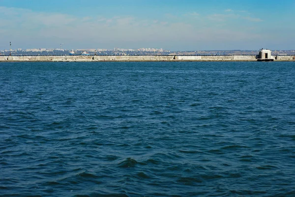 Mooring Sea Background Blue Sea Water — Stock Photo, Image
