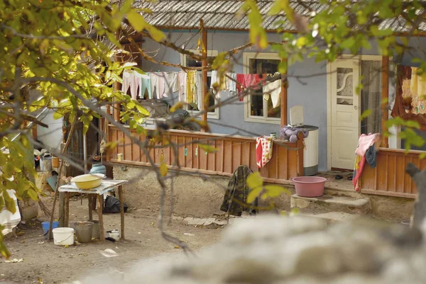 Pobreza Vida Rural Moldova Habitan Los Barrios Marginales Europa Del — Foto de Stock