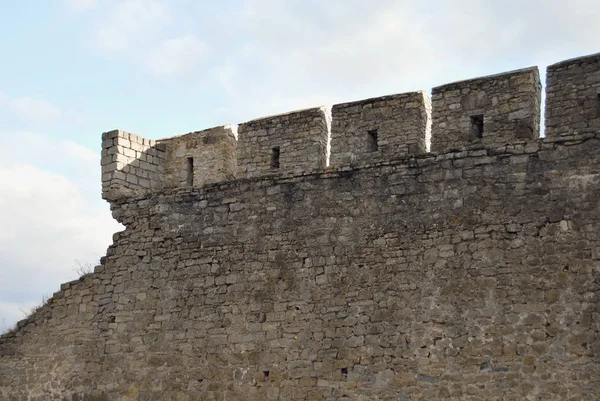 Старая Средневековая Крепость Каменная Стена Элементы Крепости — стоковое фото