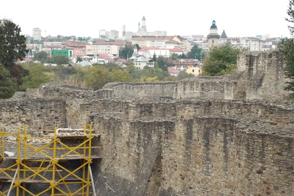 Une Vieille Forteresse Médiévale Restauration Des Murs Forteresse Excavation — Photo