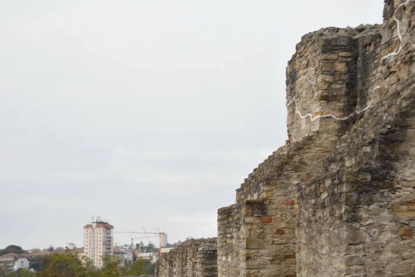 Стара Середньовічна Фортеця Реставрація Стін Фортеці Розкопки — стокове фото