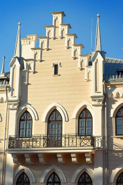 Château Ruginoasa Iasi Roumanie Élément Architecture Bâtir Sur Fond Bleu — Photo