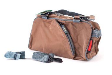 kadın renk deri çanta beyaz bir arka plan üzerinde