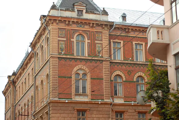 Chernivtsi Oekraïne Europa Element Van Architectuur Gebouw Met Balkon Ramen — Stockfoto