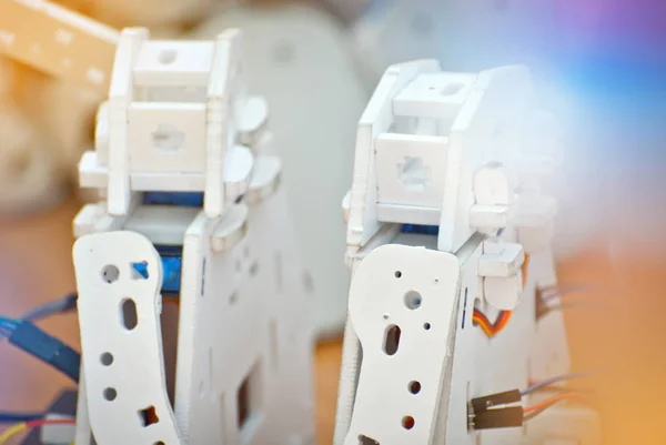 Robotica Wordt Gemaakt Door Kinderen Een Wetenschappelijke Tentoonstelling Multi Gekleurde — Stockfoto