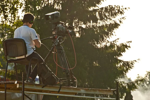 Augustus 2019 Chernivtsi Oekraïne Jeugd Musical Etnisch Festival Obnovafest Cameraman — Stockfoto