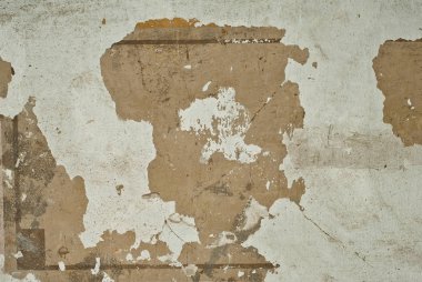 Çizimler ve desenler ile eski bir beton duvarın dokusu.