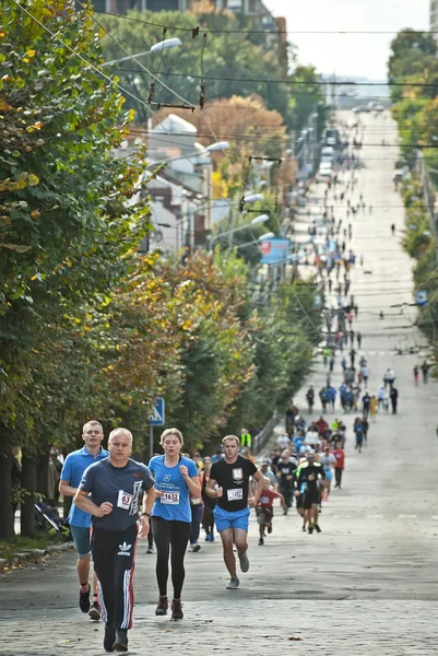 Chernivtsi Ukraine September 2019 Runners Participating Bukovina Mile Charity Fun — Stock Photo, Image