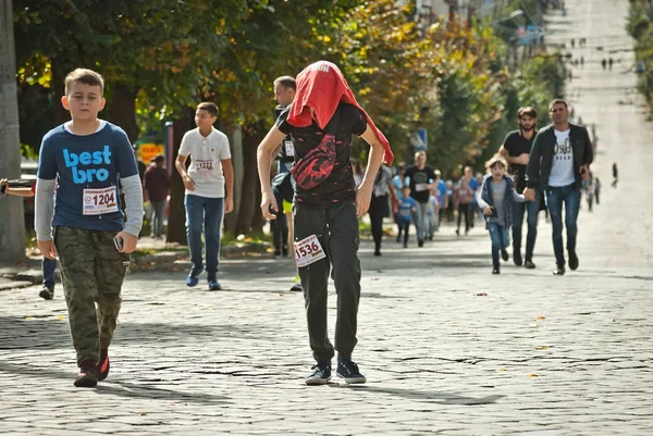 Chernivtsi Ukrayna Eylül 2019 Bukovina Mile Yardım Eğlence Koşusuna Katılan — Stok fotoğraf