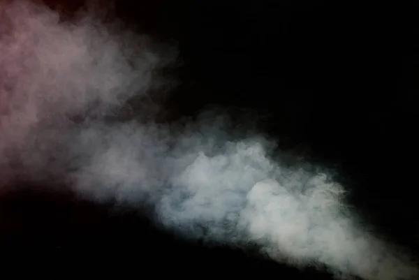 White Smoke Black Background Colored Smoke Blue Red Tinge Texture — Stock Photo, Image