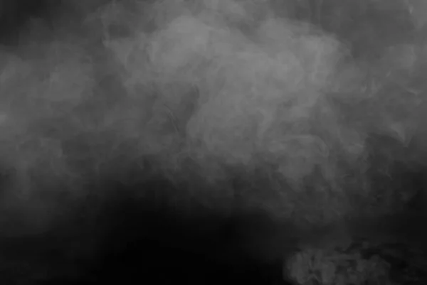 Fumée Blanche Sur Fond Noir Texture Fumée Dispersée Blank Pour — Photo